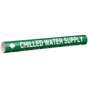   Sheet White On Green Color Pipe Marker Legend Chilled Water Supply