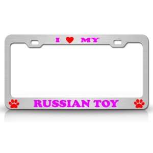  I LOVE MY RUSSIAN TOY Dog Pet Animal High Quality STEEL 