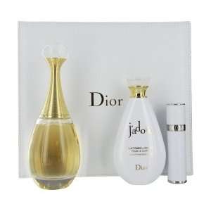 JADORE by Christian Dior SET EAU DE PARFUM SPRAY 3.4 OZ & BODY MILK 3 