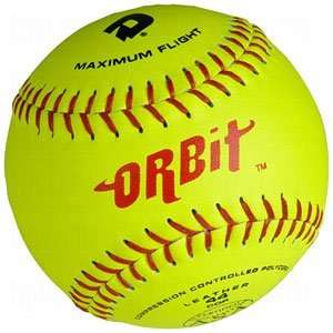   Orbit 12YA Yellow 12 Leather ASA Softballs: Sports & Outdoors