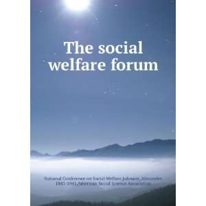  Social Science Association National Conference on Social Welfare
