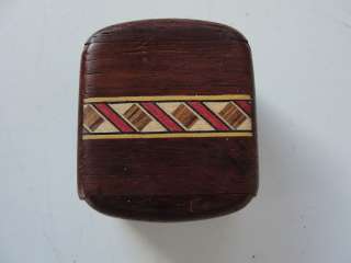 Small wood box with sliding lid, teak wood, old  