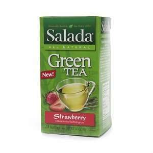 Salada All Natural Green Tea, Strawberry, 20 bags:  Grocery 