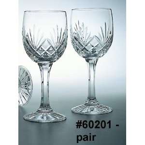 Cut Crystal 8oz Wine Goblets Shauna Pattern (pair):  