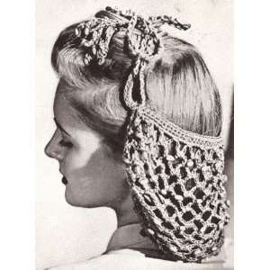 Vintage Crochet PATTERN to make   Beaded Snood Hairnet hair net. NOT a 