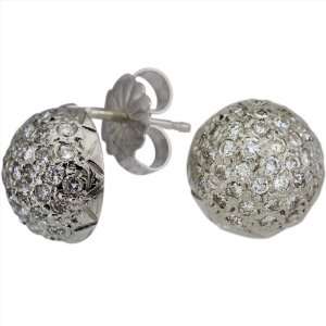  Pave Set Diamond Dome Earrings DaCarli Jewelry