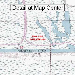   Topographic Quadrangle Map   Black Lake, Louisiana (Folded/Waterproof