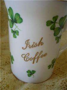 Royal Windsor Bone China Irish Coffee MUGS Shamrocks Ireland St 