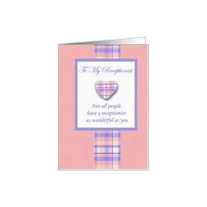  Receptionist Valentine Plaid with Heart Card: Health 