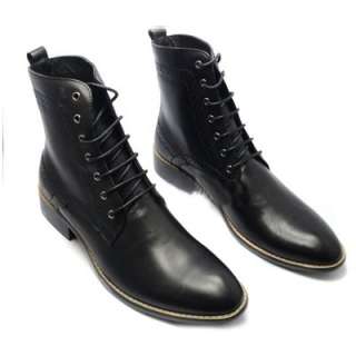 US Size 6 11 New Men Genuine Leather Lace Up Military Boots Shoes 