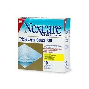  Nexcare Triple Layer Gauze Pad, Large 4 in. x 4 in.   10 