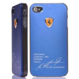  Aluminum Cover Plastic Inner Case for iPhone 4 / iPhone 4S (Blue