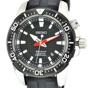 NEW Seiko Sportura Mens Polyurethane Band Kinetic Diver WR200M Watch 