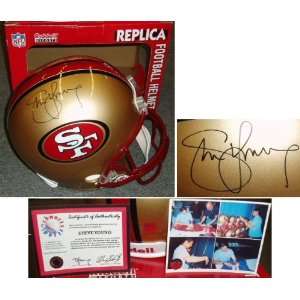  Steve Young Signed 49ers Riddell f/s Rep Helmet: Sports 