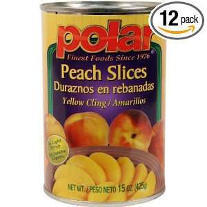 MW Polar Foods Peach Slices, 15 Ounce Cans (Pack of 12)  