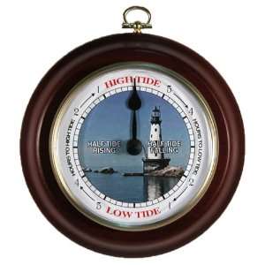Nautical Tide Clock Lighthouse Dial by West and Company Deep Cherry 