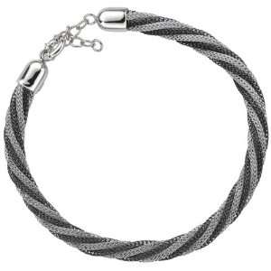   Rhodium Plated Twisted Wire Necklace   18 Inch   JewelryWeb Jewelry