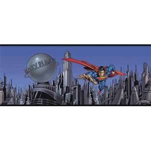   Superman Flying in City Daily Planet Wallpaper Border: Home & Kitchen