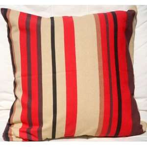  Canvas Cotton Cushion Pillow Cover 18/19   Red, Brown 