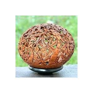  NOVICA Coconut shell sculpture, Papaya Trees