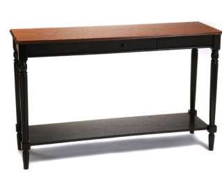   Country Cherry/Black Wood Console Hall Table 095285409112  