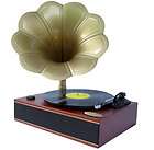 PNGTT1R Mahogany Classic Horn Phonograph/Tur​ntable W/ AUX, USB To 