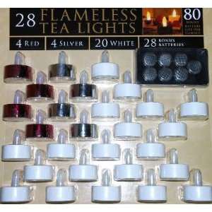    Flameless LED Tea Lights (28 pack) Lithium Battery: Electronics