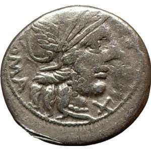   Republic M. Fannius ROMA VICTORY Horse Rare Ancient Silver Coin 123BC