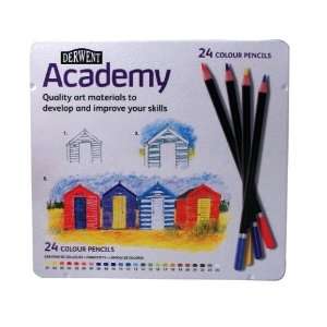  Academy Color Pencil Tin Set of 24 Assorted Colors By 