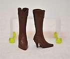 Barbie Doll Shoes Nice Pair Cowgirl Boots Brown