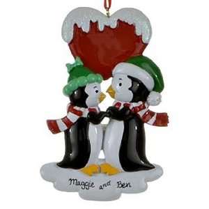  Personalized Penguin Kisses Christmas Ornament