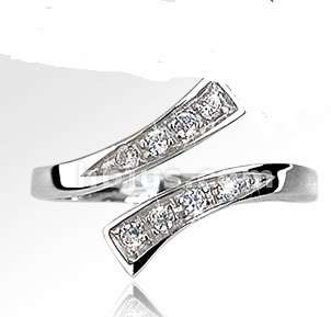 14K White Gold Diamond Toe Ring Free Worldwide Shippi  