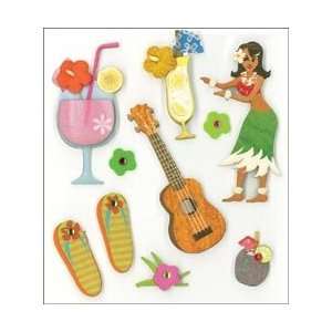  K&Company Dimensional Stickers Hula Time; 6 Items/Order 