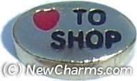  Love To Shope Floating Locket Charm Jewelry