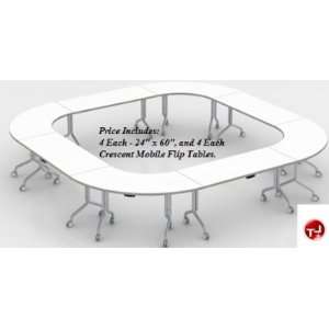   Modular Mobile Flip Top Conference Training Table