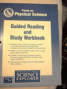 Focus on Physical Science Study Workbook California NEW 9780130527295 