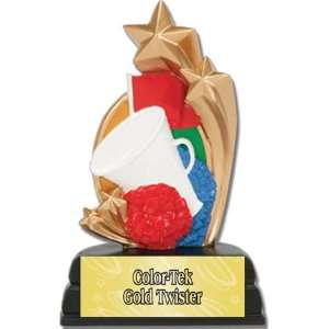 Custom Cheer leading Sport Star Resin Trophies GOLD COLOR TEK TWISTER 