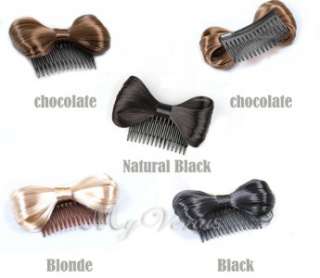 PCS Bow Hair Extension Bowknot Comb Clip Fashion Hairpiece Party 5 