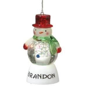   Personalized BRANDON Snowman Mini Shimmers Ornament