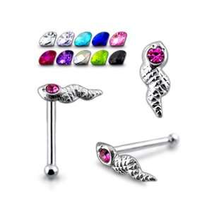  Jeweled Head Viper Ball End Nose Pin Jewelry