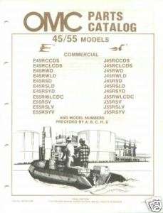 1986 OMC Evinrude Johnson 45 55 comm parts catalog  