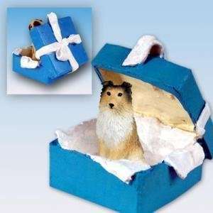  Sheltie Blue Gift Box Dog Ornament   Sable: Home & Kitchen