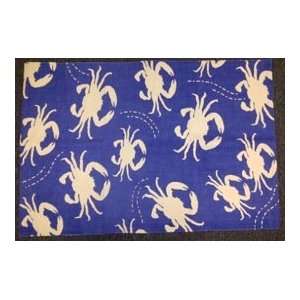  Blue Crab Printed Cotton Rug Patio, Lawn & Garden