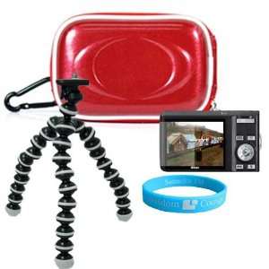  Hard Candy Red Camera Zip Case for Nikon Coolpix L6, L12 