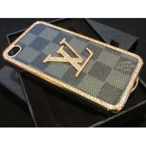  Louis Vuitton iphone 4 case (black and greyish checker 