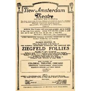   Ad Theatre Ziegfeld Follies Wayburn Mary Lewis   Original Print Ad