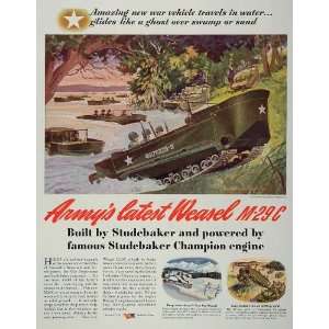 1944 Ad Studebaker WWII Army Weasel M29C Tellander   Original Print Ad