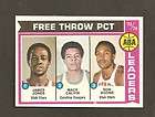 1974 75 Topps Basketball 210 Free Throw Pct. Leaders Ja