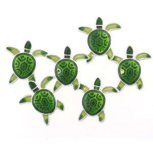  Sextuplets Sea Turtles Enamel & Silver Pin Jewelry