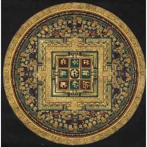  Mandala of Auspicious Mantras   Tibetan Thangka Painting 